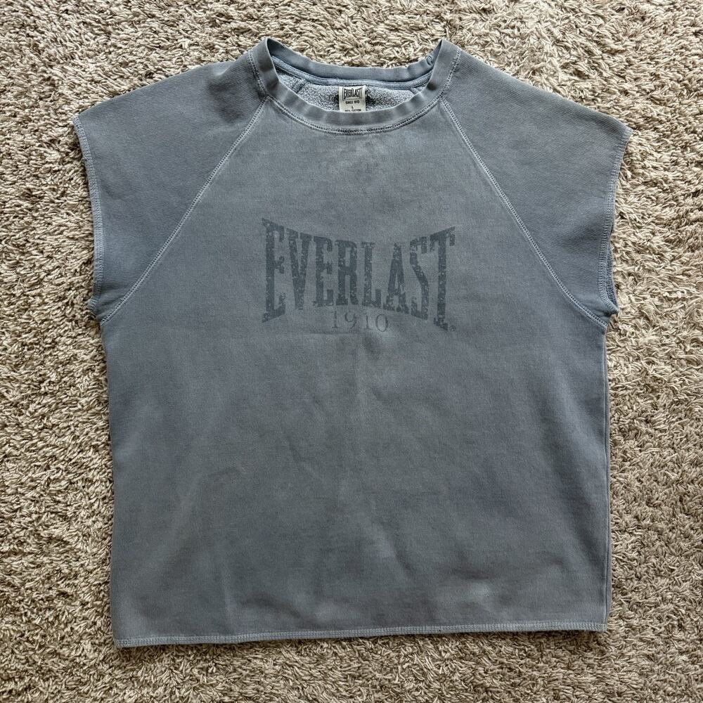 Vintage Everlast Sleeveless Sweatshirt Faded Grey Cotton Men’s Size Large